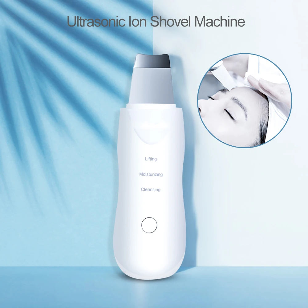 Ultrasonic Skin Scrubber Scrubber Deep Vibrate Facial Cleaner Shovel Face Scrubber Peeling Black Head Remover Facial Massager